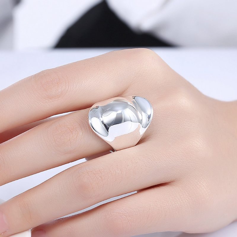 Yueyin Simple Ring Helma Strieborný Prsteň Pre Ženy Darček