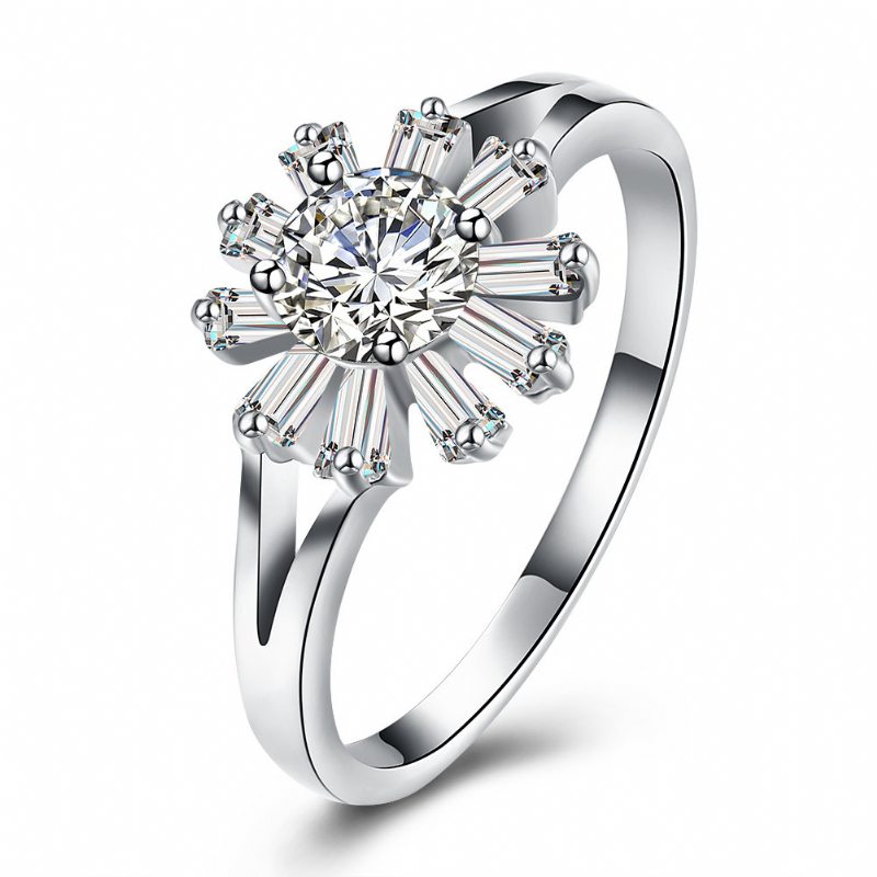 Yueyin Sweet Ring Daisy Flower Zirkónový Prsteň Pre Ženy Darček