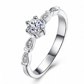 Yueyin Sweet Ring Flower Zirkón Luxusný Elegantný Svadobný Prsteň