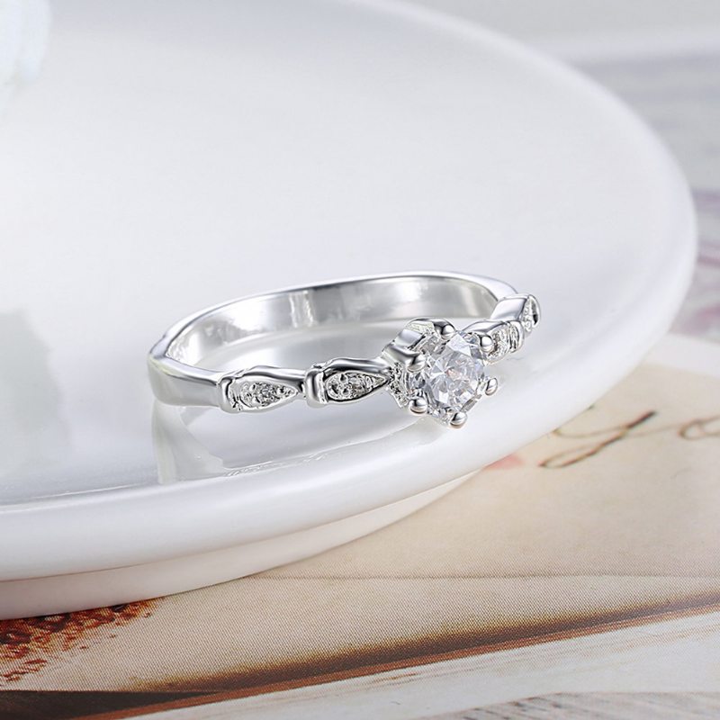 Yueyin Sweet Ring Flower Zirkón Luxusný Elegantný Svadobný Prsteň