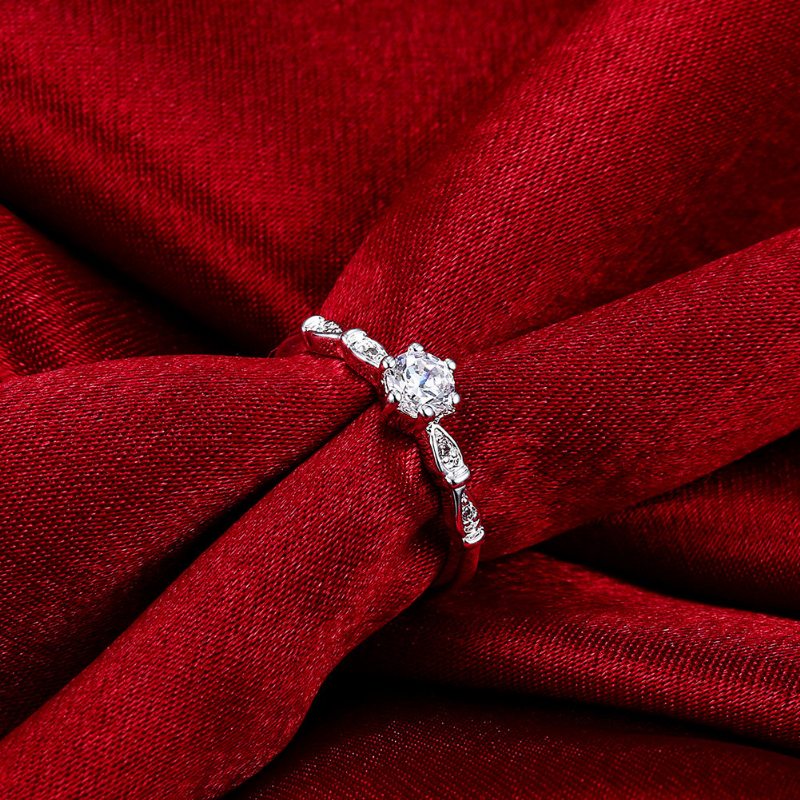 Yueyin Sweet Ring Flower Zirkón Luxusný Elegantný Svadobný Prsteň