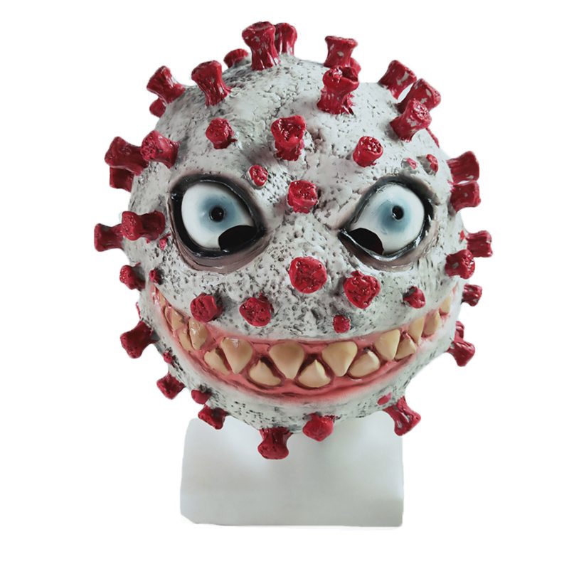 2023 Coronavirus Latex Mask Halloween Horror Dressup Weird Dres Up Hood
