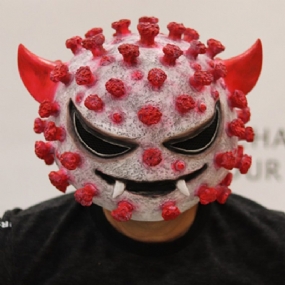 2023 Horor Virus Bakterial Mask Cosplay Maska Na Hlavu Pre Coronavirus Halloween Party Dekorácia