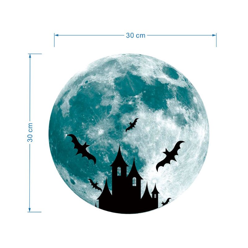30 cm Svietiaci Mesiac Halloween Hrad Netopierov Čarodejnica Mesiaca Upírov