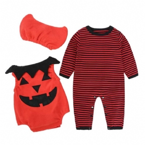 3ks Oblek Pre Bábätká V Štýle Halloween Oblečenie Pre Na Jeseň A Zimu Tekvicový