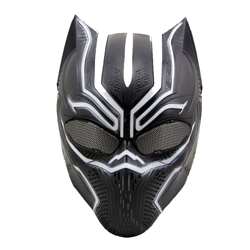 Black Panther Skull Mask Cs Field Ochranná Halloweenska Cosplay Loptová Maska