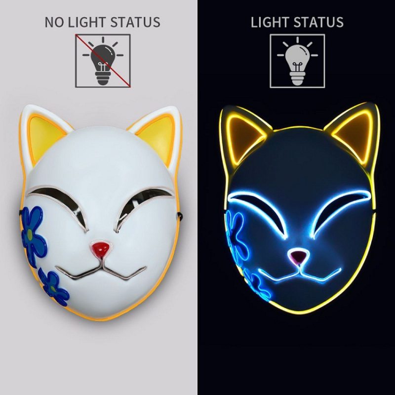 Blade Luminous Mask El Wire Led Cat Face Props Halloween