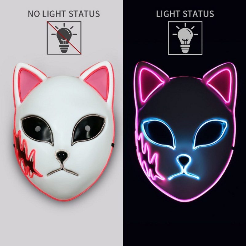 Blade Luminous Mask El Wire Led Cat Face Props Halloween