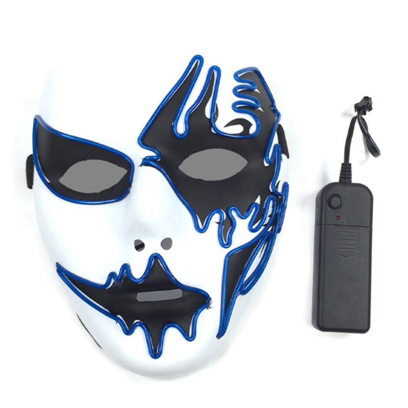 Brilantná El Maska Na Karnevalový Halloweensky Narodeninový Večierok Cosplay Ručne Maľovaný Led Maskou Na Tvár So Studeným Svetlom A Žiarivou Na Street Dance Glow Mask