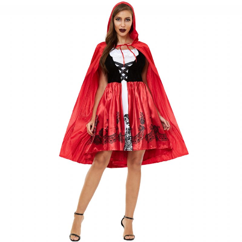 Dámska Halloweenska Kapucňa Červená Čiapočka Cosplay Rolová Uniforma Zahustená S-3xl Plus