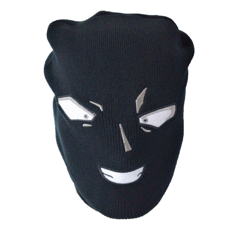 Detektív Conan Weird Black Man S Kapucňou Funny Mask Knitted Wool Hat