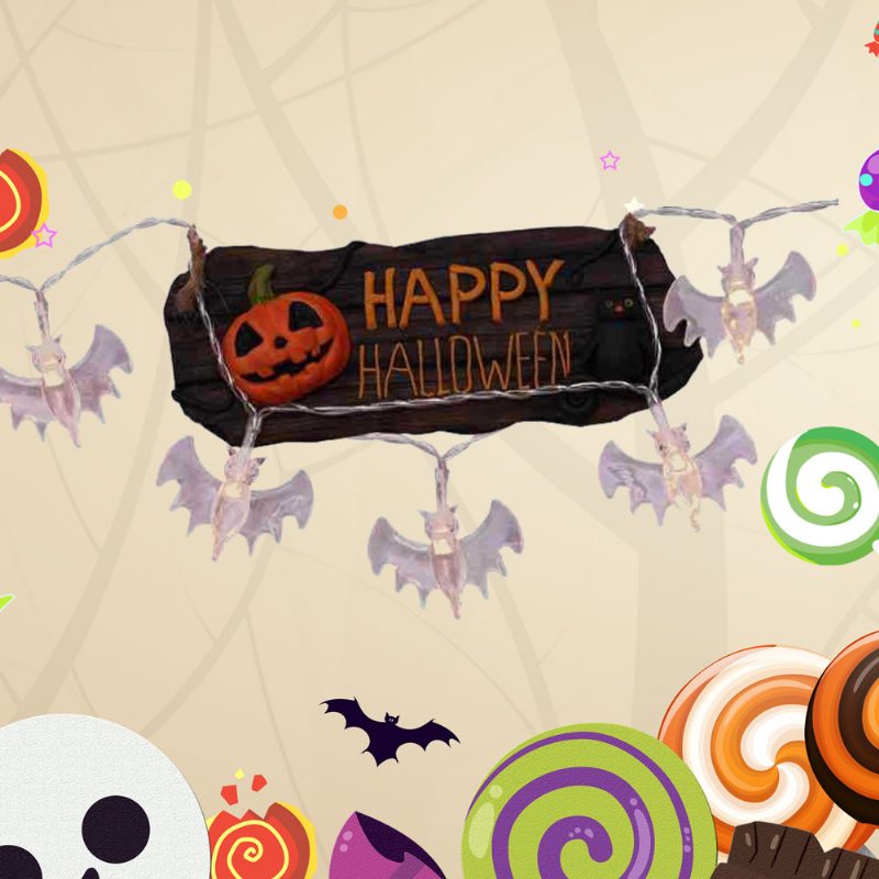 Halloween Bat 20 Led Svetelný Reťazec Festival Duchov Thriller Party String Bar Nádvorie Dekoratívne Svetlá