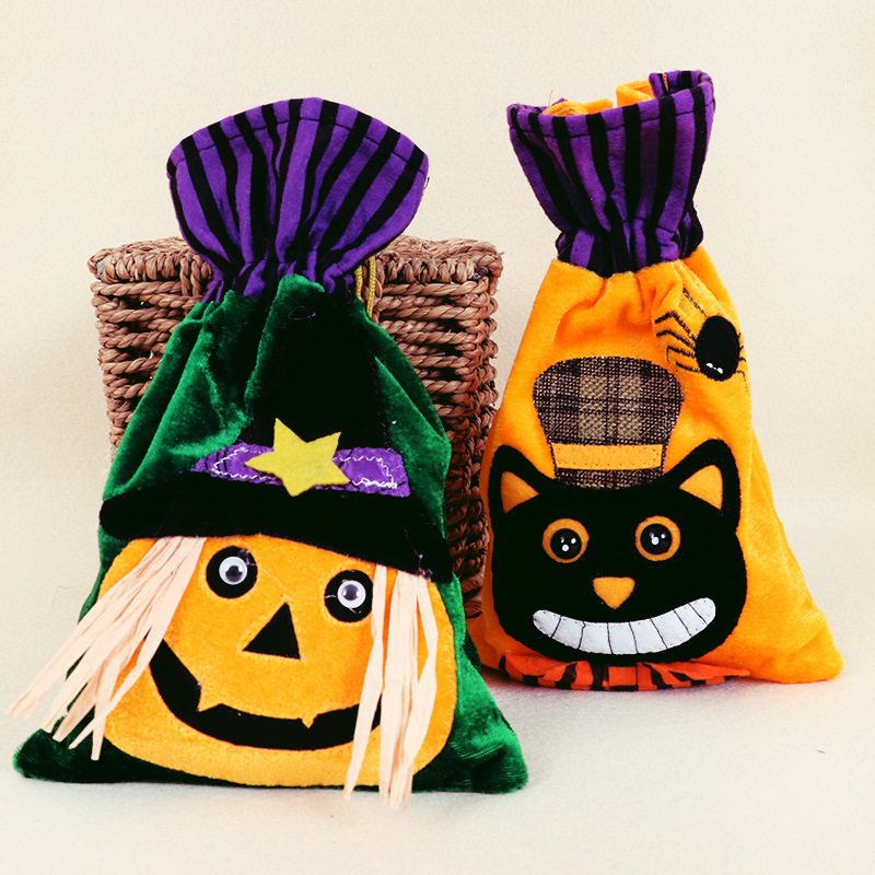 Halloween Cartoon Candy Canvas Bag Darčeková Taška Pumpkin Head Pure Cotton Beam Veľkoobchodné Miesto