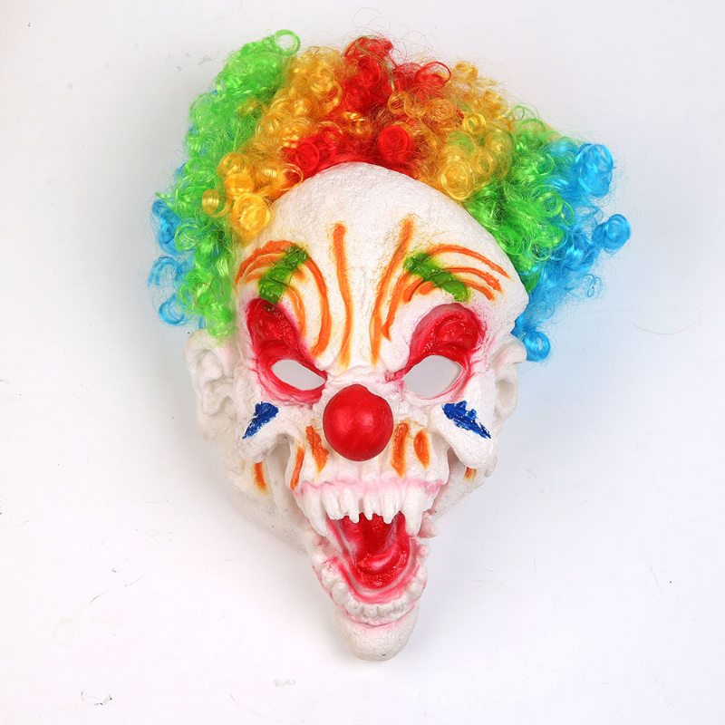 Halloween Color Explosion Head Veľké Ústa Dlhý Jazyk Maska Klauna Horor Strašidelná Maškaráda Pre Dospelých A Deti