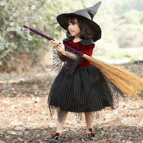 Halloween Detský Kostým Dievčatá Princezná Šaty Čarodejnica Cos Oblečenie Ples Kostýmy Do Škôlky