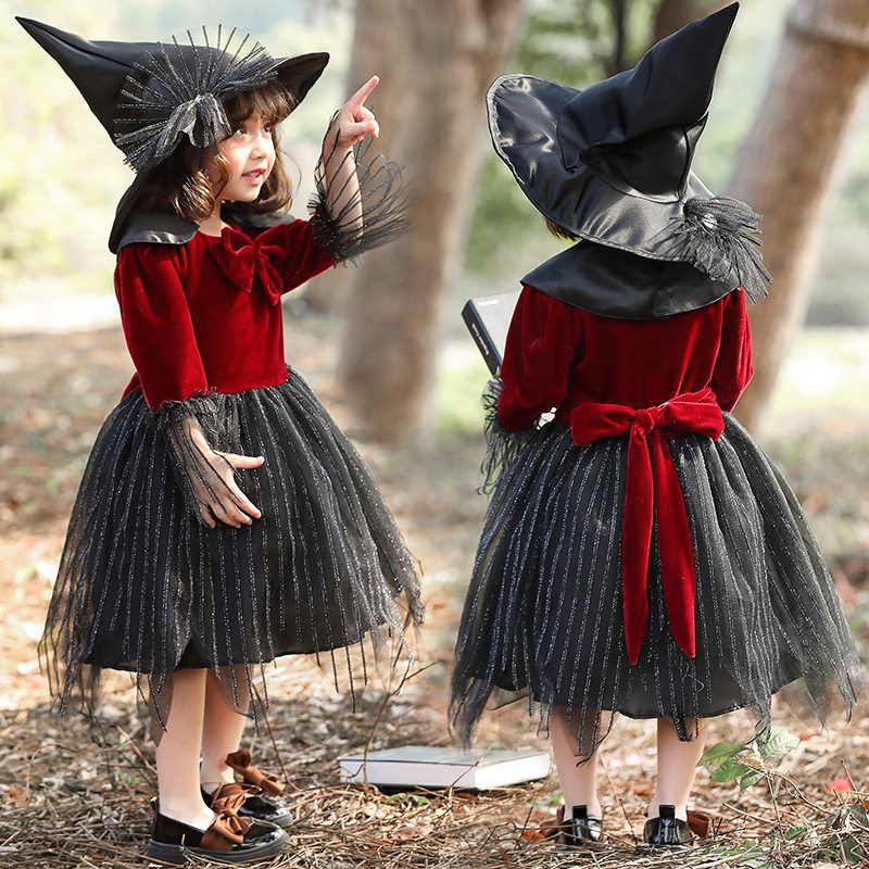 Halloween Detský Kostým Dievčatá Princezná Šaty Čarodejnica Cos Oblečenie Ples Kostýmy Do Škôlky