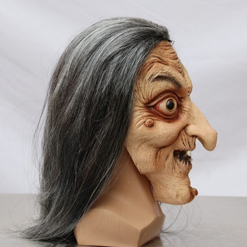 Halloween Horor Dlhovlasá Čarodejnica Pokrývka Hlavy Starý Muž Maska Strašidelný Dom Úniková Miestnosť Pomôcky Na Obliekanie