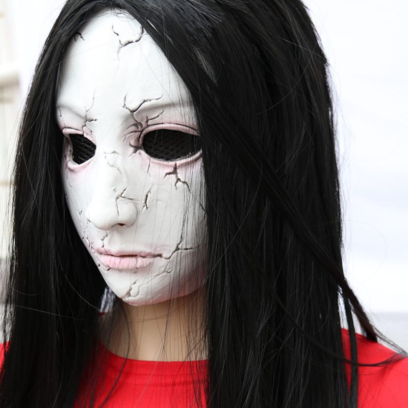 Halloween Maska Horor Haunted House Útek Z Miestnosti Kostra Žena Ghost Zombie Face Hood