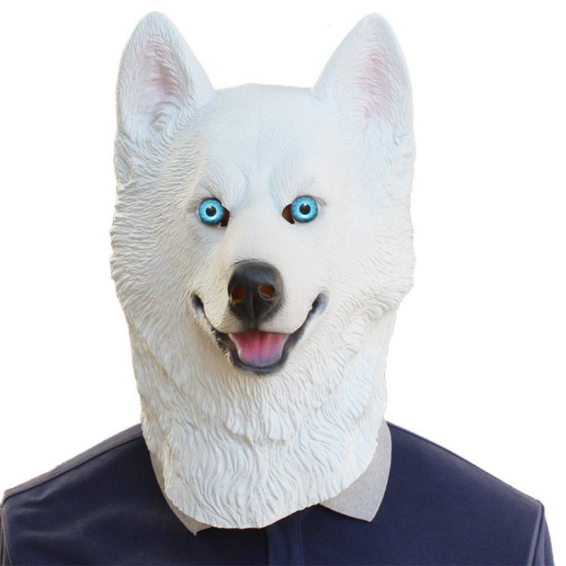 Halloween New Dog Animal Mask Party Dance Bar Wolf Dog Latexová Pokrývka Hlavy