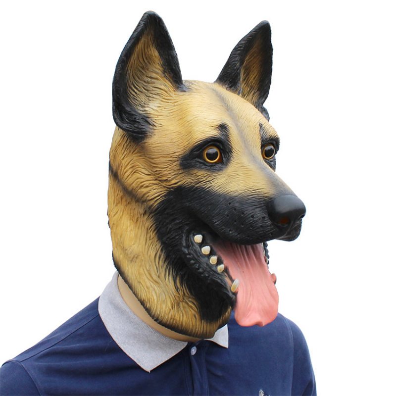 Halloween New Dog Animal Mask Party Dance Bar Wolf Dog Latexová Pokrývka Hlavy