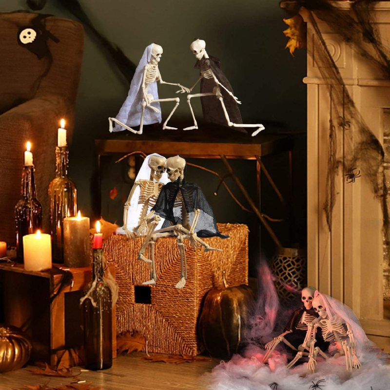 Halloween Simulácia Kostry Lebky Ľudské Telo Plastová Kostra Duch Ženích Nevesta Pár Ľudská Dekoračné Rekvizity