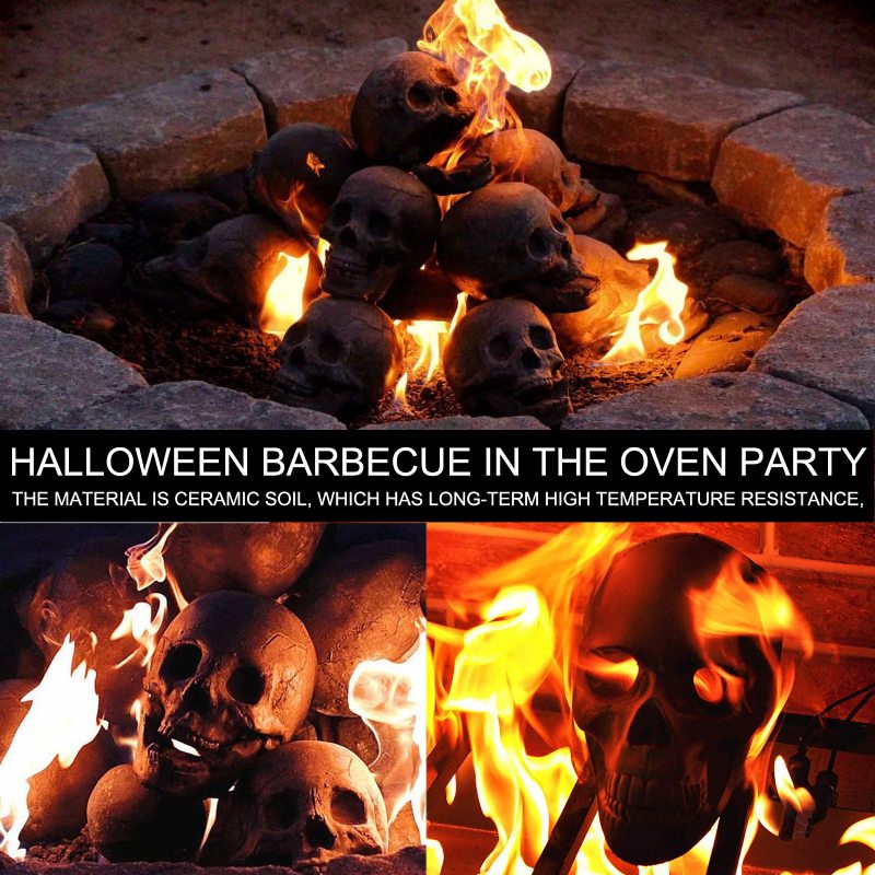 Halloween Sporák Barbecue Party Dekorácie Simulácia Lebka Rekvizity Horor Keramické Ozdoby