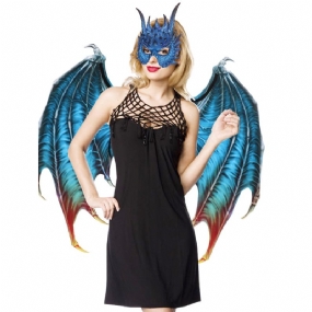 Halloweenska Dekorácia Cezhraničná Maškarná Párty Kostýmové Rekvizity Maska Sovy Oblek S Dračími Krídlami