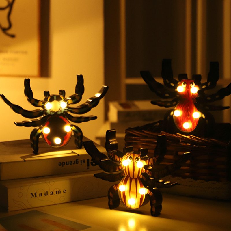 Halloweenska Dekorácia Lucerna Modelovacia Lampa Netopier Lebka Pavúk Festival Duchov Nočné Svetlo