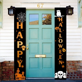 Halloweenske Závesné Dverové Dekorácie A Nástenné Cedule Uvítacie Závesový Banner Halloween Home Decor