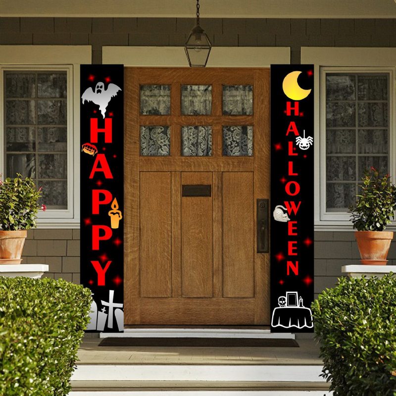 Halloweenske Závesné Dverové Dekorácie A Nástenné Cedule Uvítacie Závesový Banner Halloween Home Decor