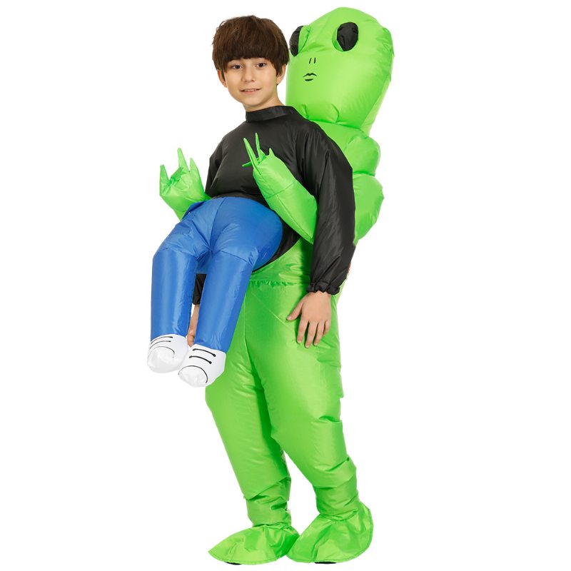 Hot Green Alien Nafukovací Kostým Cosplay Funny Blow Up Suit Party Maškarné Šaty Halloweensky Pre Dospelé Deti