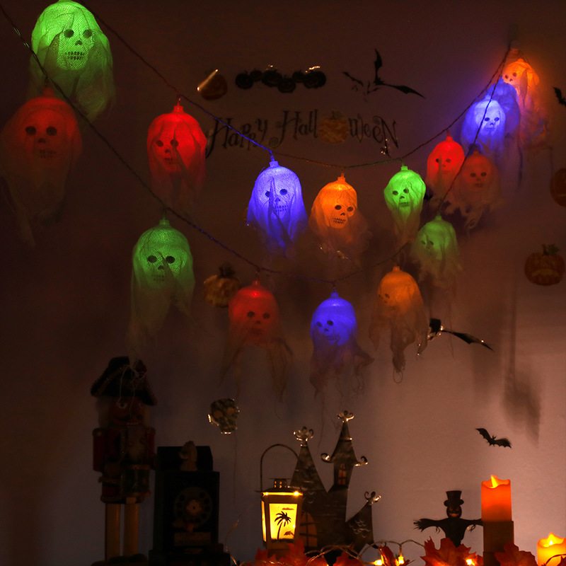 Jeseň A Zima 2023 Nový Štýl Halloweenskej Dekorácie 2.5 M Led Lampášový Reťazec Ghost Skull Star Light S Jedinečným Dizajnom