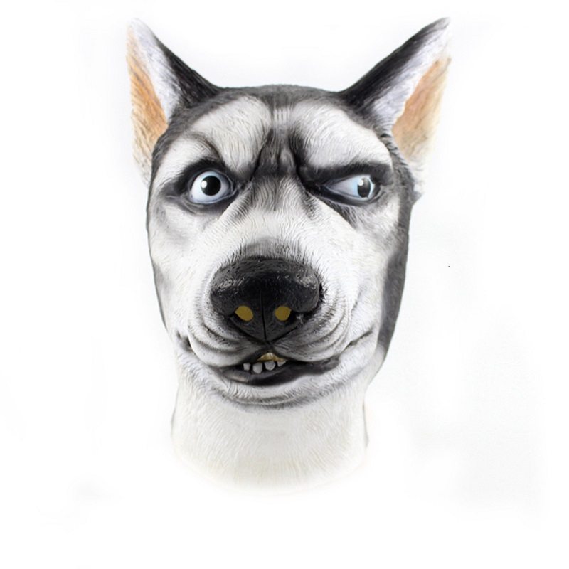 Komiksový Sibírsky Husky Dog Novinka 3d Latexová Zvieracia Maska