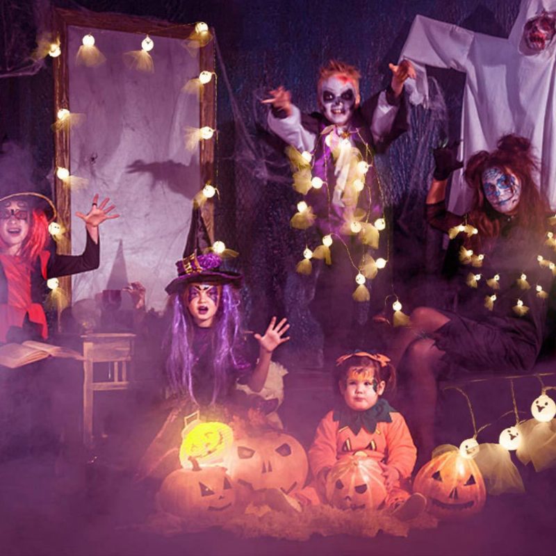 Kostra Halloweenska Dekorácia Svetlá Na Strunu Na Batérie 10m 6m 3m 2m 1m Na Na Festivalovú Párty Vnútornú A Vonkajšiu Výzdobu