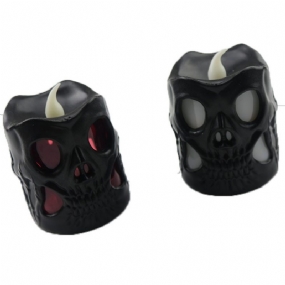 Kreatívny Halloweensky Darček Led Skull Electronic Candle Light Valcová Dekorácia Svetlo Sviečky