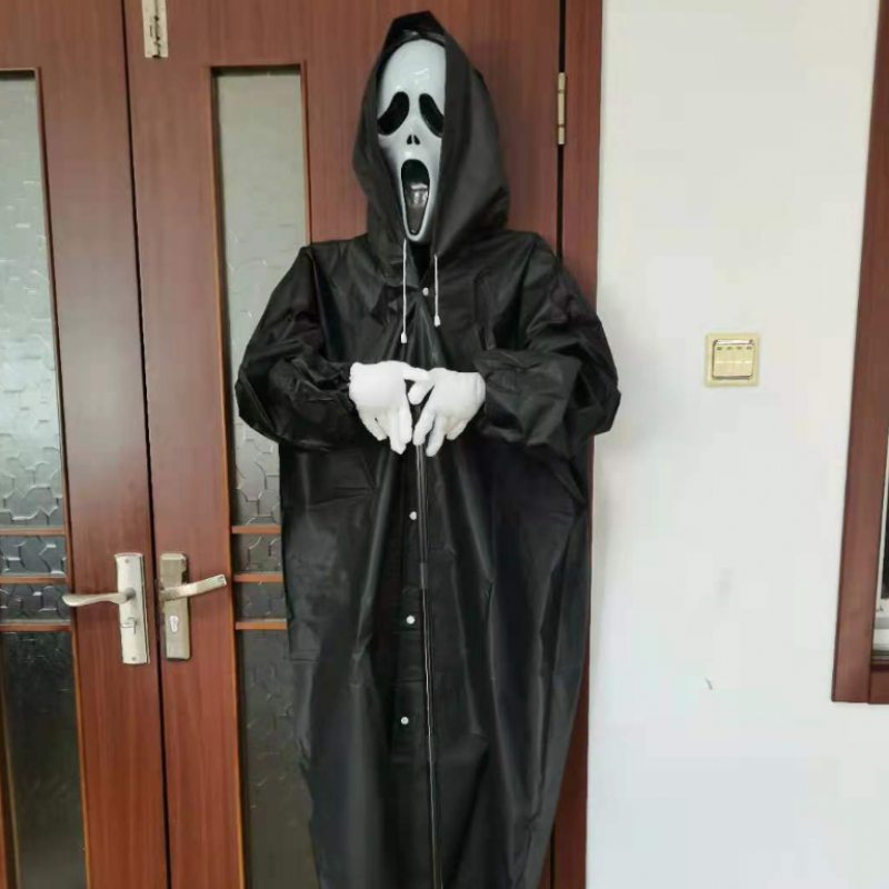 Krik Straší Vrana Halloween Kričí Strašiak Lieta Vo Vetre Lebka Strašidelný Duch Dekorácie