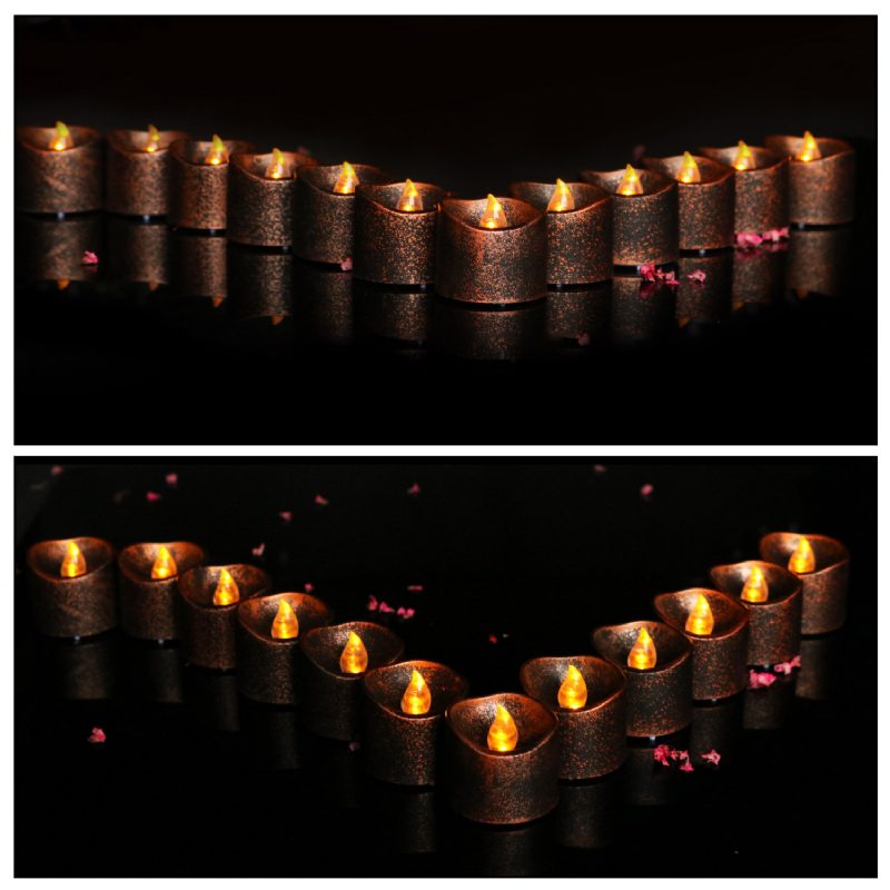 Led Sviečka Halloween Tekvicová Dekorácia Black Candle Light Led Elektronická 12 Ks