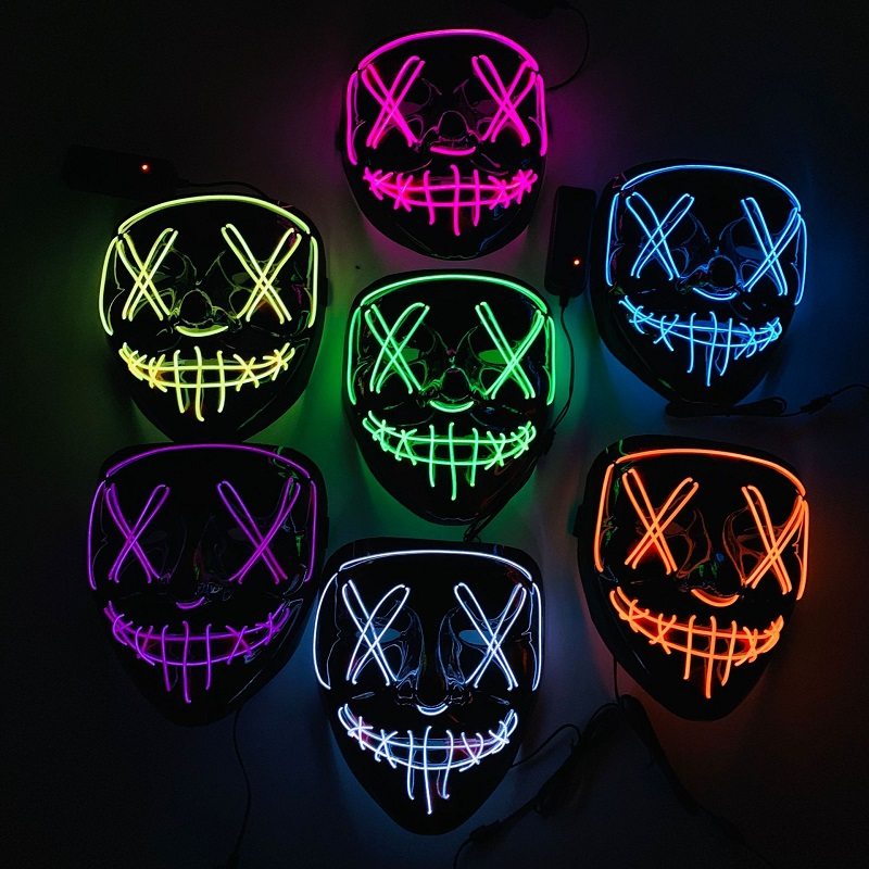 Light Up Mask Led Halloween Led Up Scary Pre Festivalový Cosplay