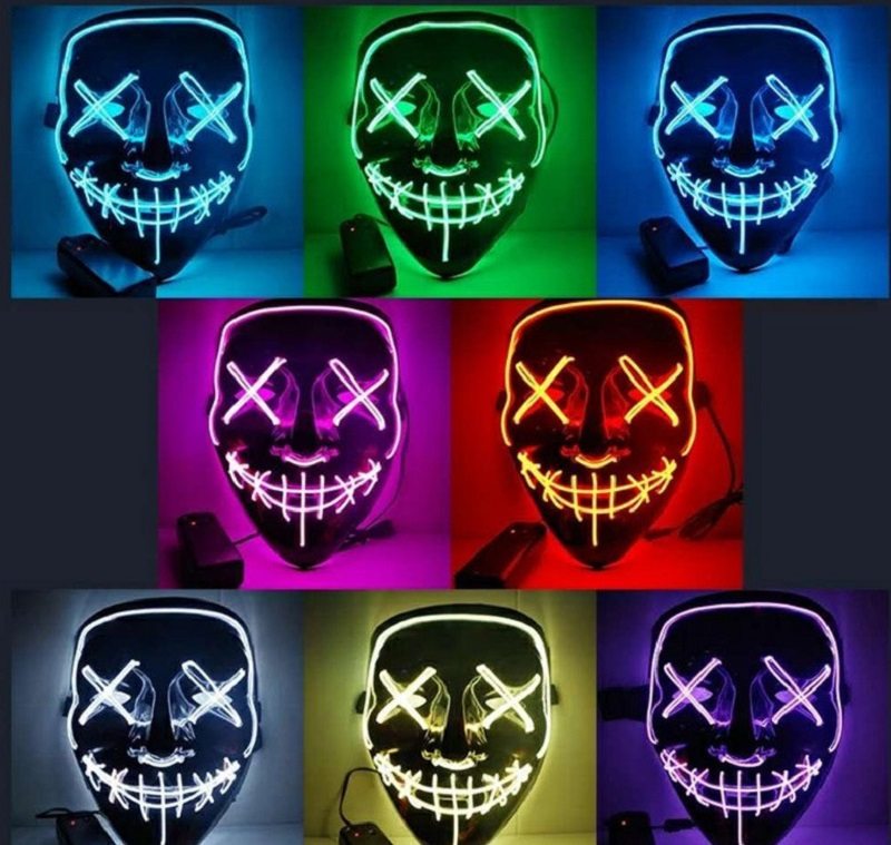 Light Up Mask Led Halloween Led Up Scary Pre Festivalový Cosplay