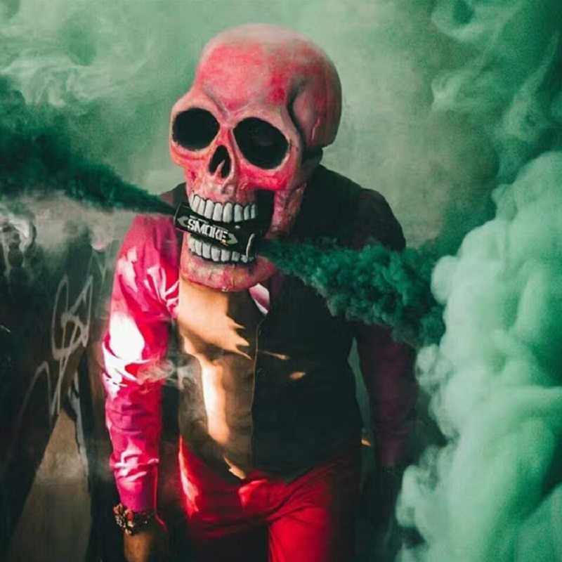 Luxusná Novinka Halloween Kostým Latexová Maska Na Hlavu Skull Head Red