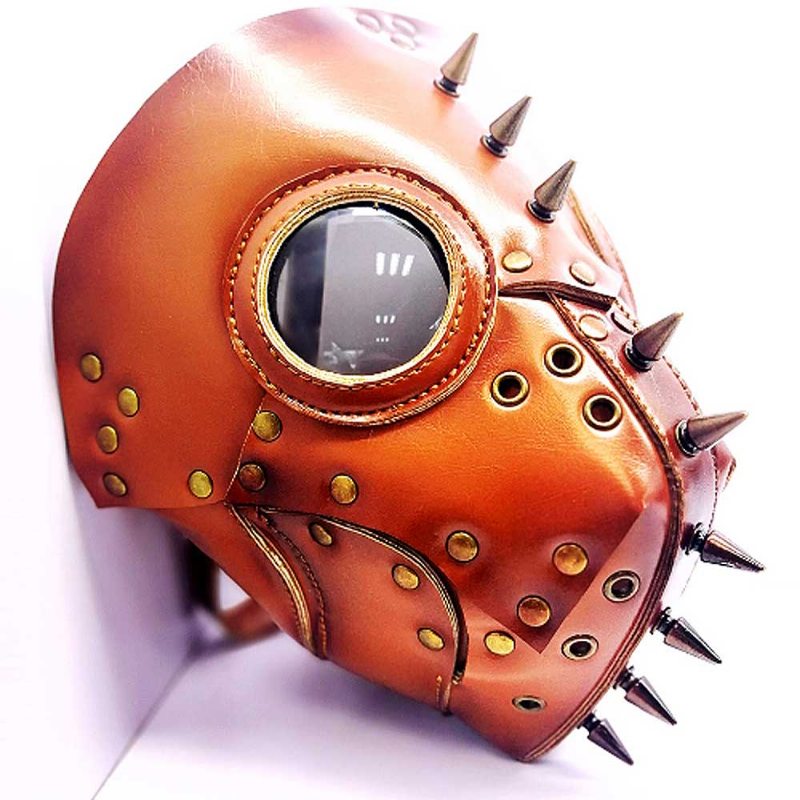 Maska Na Hlavu Mora Doctor Bird Head S Dlhým Nosom Steampunk Rivet Mask Priedušná Z Pu Kože Pre Halloweensky Kostým