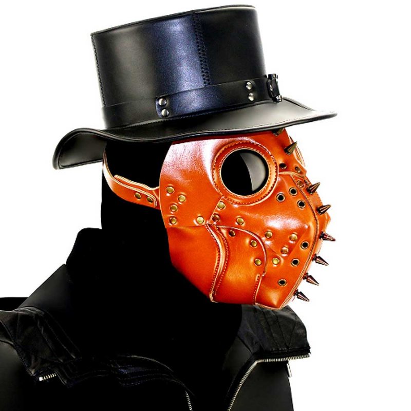 Maska Na Hlavu Mora Doctor Bird Head S Dlhým Nosom Steampunk Rivet Mask Priedušná Z Pu Kože Pre Halloweensky Kostým