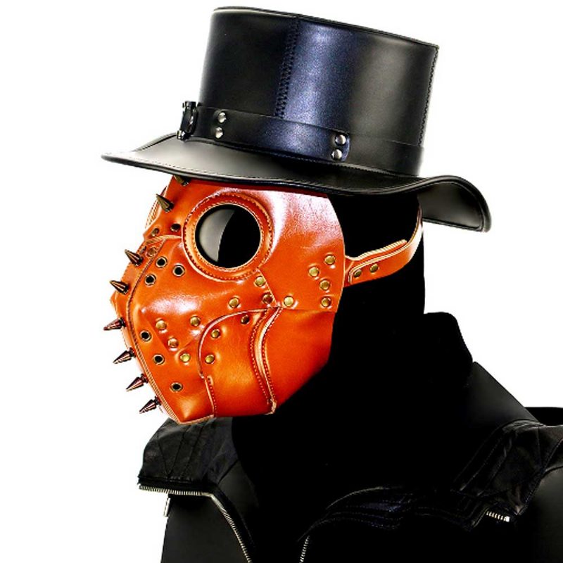 Maska Na Hlavu Mora Doctor Bird Head S Dlhým Nosom Steampunk Rivet Mask Priedušná Z Pu Kože Pre Halloweensky Kostým