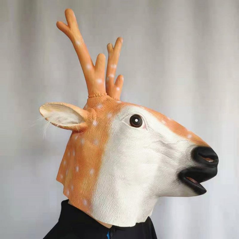 Nová Maska Sika Deer Mask Vianočné Sobie Pokrývky Hlavy Halloween Latexová Zvieratá Head Hranie S Rekvizitami Party