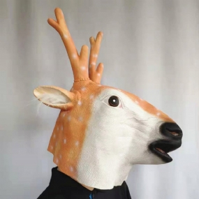 Nová Maska Sika Deer Mask Vianočné Sobie Pokrývky Hlavy Halloween Latexová Zvieratá Head Hranie S Rekvizitami Party