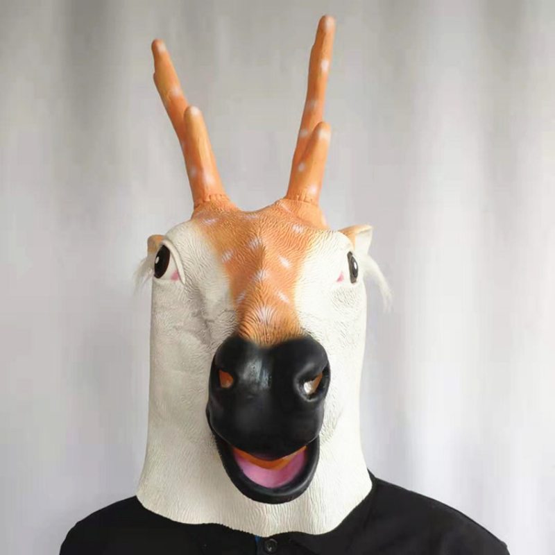 Nová Maska Sika Deer Mask Vianočné Sobie Pokrývky Hlavy Halloween Latexová Zvieratá Head Hranie S Rekvizitami Party