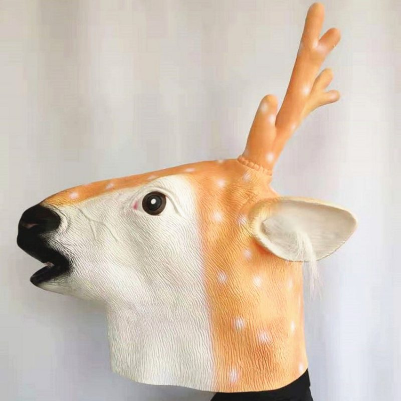 Nová Maska Sika Deer Mask Vianočné Sobie Pokrývky Hlavy Halloween Latexová Zvieratá Head Hranie S Rekvizitami Party