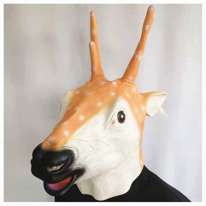 Nová Maska Sika Deer Mask Vianočné Sobie Pokrývky Hlavy Halloween Latexová Zvieratá Head Hranie S Rekvizitami Party