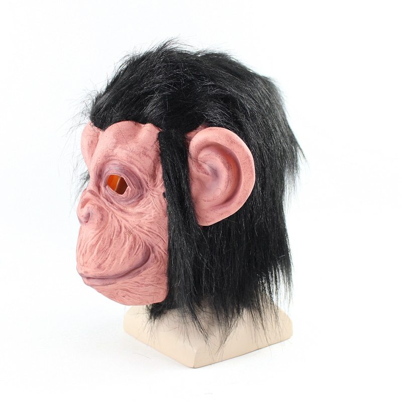 Novinka Latexová Guma Strašidelný Šimpanz Monkey Gorila Maska Na Hlavu Halloween Party Kostým Dekorácie Čierna