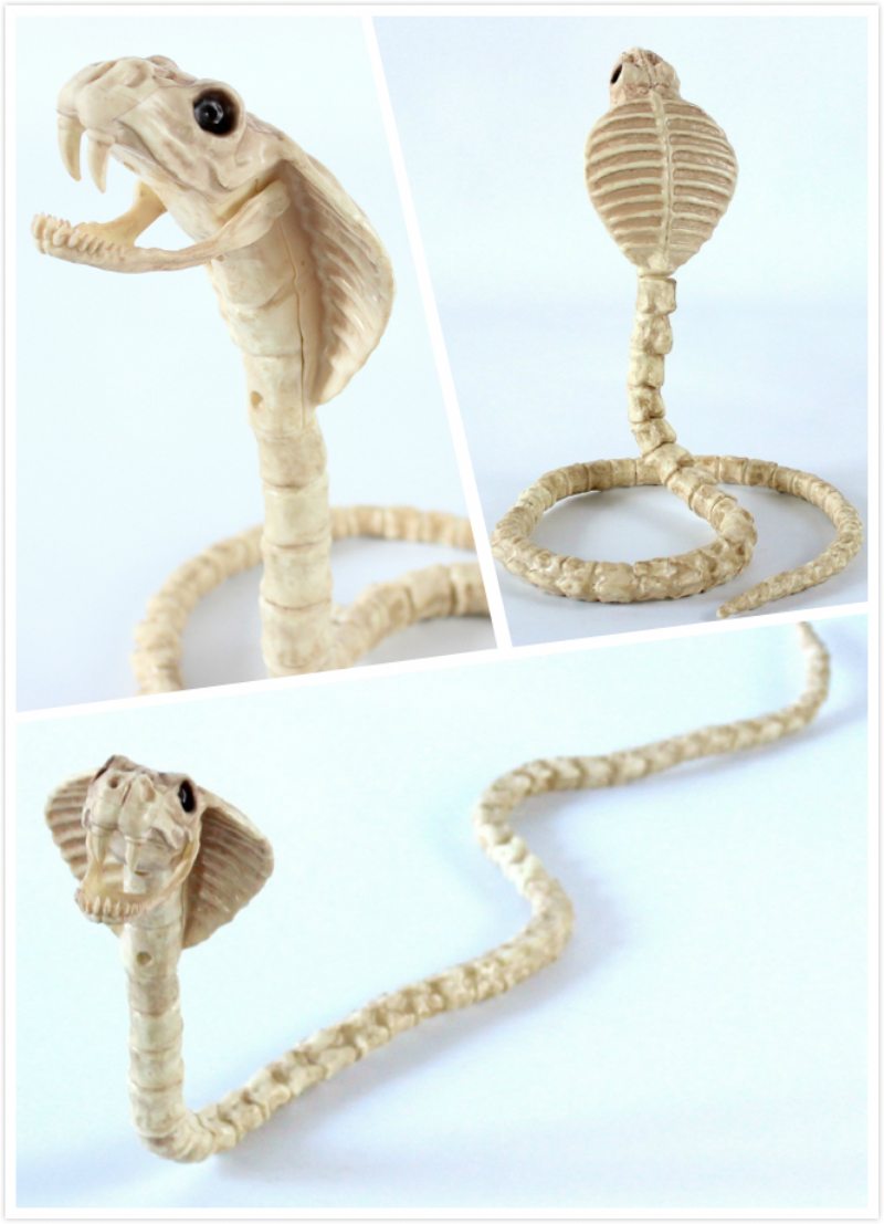 Skeleton Cobra Snake Bone Haunted House Dekorácia Ohýbateľné Telo